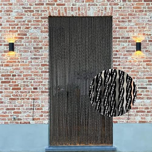 Trente Fliegenvorhang Verschiedene Größen und Farben, Balkontür Fliegengitter, Insektenschutz Luxe, Fliegenvorhang Schwarz 120 x 250 cm