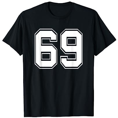 Nummer 69 T-Shirt Baseball Fußball Fußball Geburtstag Artikel T-Shirt