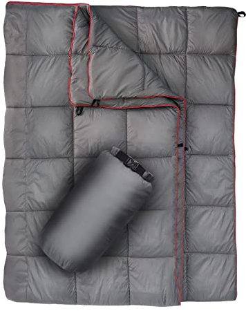 GLORSIGN Geschwollene Outdoor-Campingdecke, leichte Daunen-Alternative, flauschig, bedruckt, Camping, groß, ultra-warm, Hängematte, Oberseite, Steppdecke, wasserdichte Decke für Reisen, Picknick,