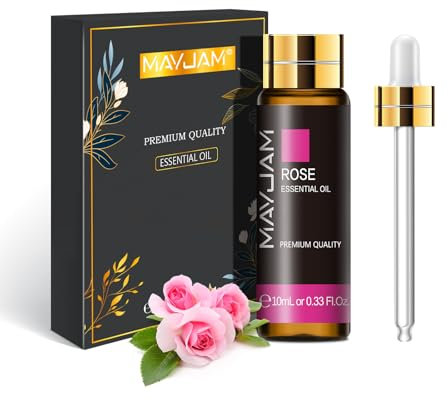MAYJAM Huile Essentielle de Rose 10ML de Haute Qualité pour Diffuseur, Humidificateur, DIY, Home, Wardrobes
