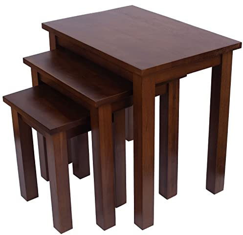 ARPHASLE Satztische 3er Set Nachttisch Oak Nesting Side Table Massiv Couchtisch Natur Holz Eicher Holztisch Schlafzimmer Wohnzimmer