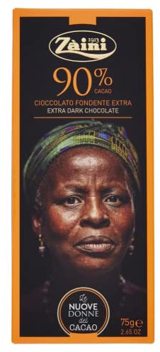 Zaini Tavoletta Cioccolato Fondente Extra Dunkler Schokoriegel Dunkle Schokolade 90% Kakao 75g