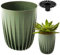 Konzept 11 Grand Pot de Fleurs Haut de 19 cm de Diamètre pour Extérieur, Balcon - Cache-Pot Avec Insert, Vert, pour Palmier