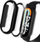 Hianjoo 2 Piezas Funda con Protector de Pantalla Templado Compatible con Xiaomi Mi Band 8, PC Cubierta Estuche Rígido Compatible con Mi Band 8, [Protección Completa] [Antiarañazos], Negro+Claro