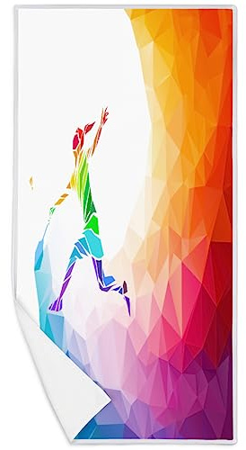 WowPrint Buntes Badminton-Sport-Handtuch, schnell trocknend, Mikrofaser, Handtücher für Strand, Sport, Fitnessstudio, Spa, Yoga, Badezimmer