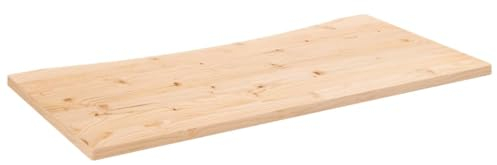 vidaXL Schreibtischplatte, Tischplatte für Bürotisch Schreibtisch Couchtisch, Holztischplatte mit lebendiger Kante, Schreibtisch Platte Büro Schreibtischplatte, Massivholz Kiefer
