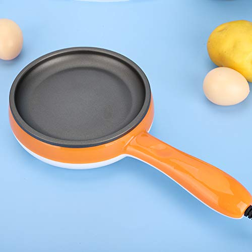 Generic Mini Padella Elettrica Antiaderente Multifunzione per Colazione Arancione 4 Impostazioni Spegnimento Automatico e Protezione a Bassa Potenza