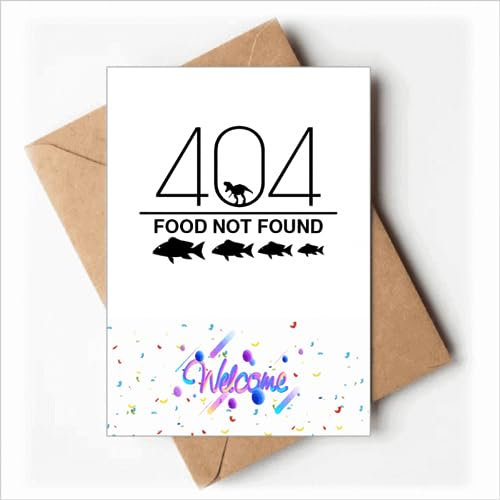 Verlorene Dinosaurier Essen Fisch Art Deco Mode Willkommen zurück Grußkarten Umschläge Blanko