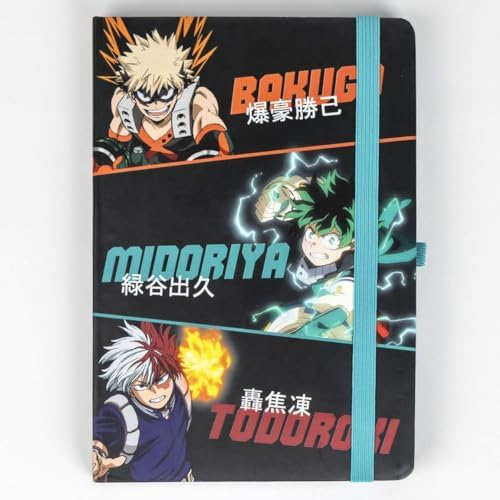 CERDÁ LIFE'S LITTLE MOMENTS My Hero Academia Schreibwarenset mit Kugelschreiber und Notizbuch, Design in Schwarz und Grün, Design für Schreibwaren, Originalprodukt, entworfen in Spanien, Schwarz/Grün,