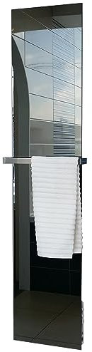 Radiateur sèche serviette électrique miroir - 450 Watts - 100 x 40 cm vertical