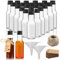 CYIOU 30 Pcs Mignonette Alcool 50ml Petite Bouteille Plastique Réutilisables Mini Bouteille avec 2 Mini Entonnoirs 30 Étiquettes et 1 Rouleau de Corde pour Mariages Fêtes Événements Artistiques
