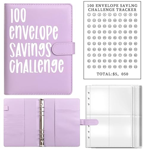100 Envelope Saving Challenge,Budget Planner Binder Raccoglitori Per Bilancio Con Busta A5 Raccoglitore Budget Organizzatore Per Il Bilancio Sfida Per Il Risparmio Per Il Controllo Del Budget