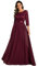 Ever-Pretty Robe Formelle Longue Femme Col Rond Dentelle Mousseline Manches 3/4 Taille Empire Mûre 36