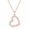 GAVU Collana Cuore da Donna con Ciondolo Cuore Oro Rosa con Zirconi, Collana Argento 925 Donna, Collana Oro Rosa Donna, Regalo Fidanzata San Valentino