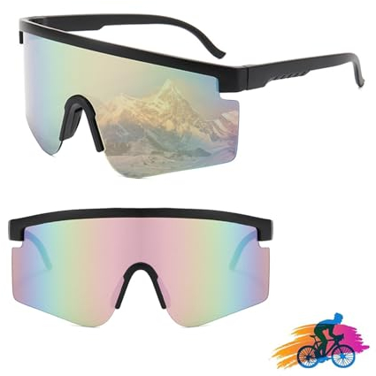HPiano Schnelle Brille, Fahrradbrille Fahrrad Sonnenbrille, Rennrad Brille Sport Sonnenbrille, Radfahrer Brille für Herren Damen,UV400 Schutzbrille für Outdooraktivitäten Wie Radfahren Laufen Glof