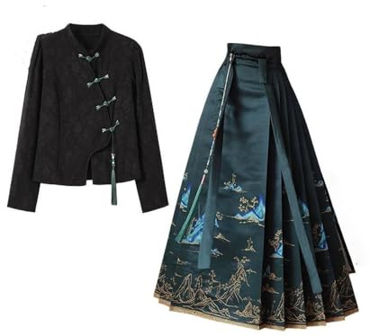 Xingchangda Hanfu Jupe chinoise vintage pour femme avec visage de cheval et dynastie Ming