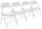 Harbour Housewares White Metal Folding Chairs with Rubber Bumper Feet - Pack of 4 - Matte Lightweight Foldable Desk Chair Metal Garden Seats for Indoor, Outdoor Activities, Guests, Conferences