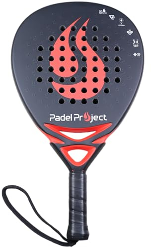 Padel Project Dart - Pala de Padel 100% Fibra de Carbono 3k - Goma EVA Soft - Funda Incluida - para Hombre y Mujer - 365 Gramos