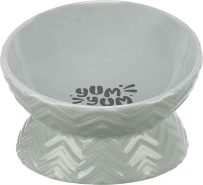TRIXIE Bowl, Raised, Ceramic, 0,35 l/ø 17 cm, grey