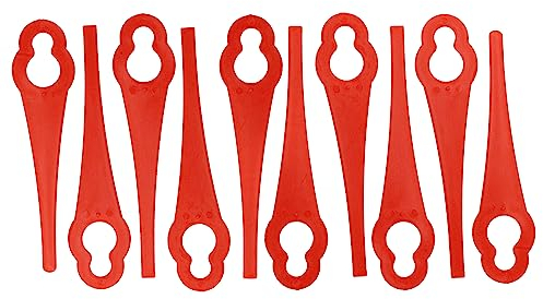 vhbw 10x Lama di ricambio compatibile con Parkside PRTA 20 Li A1 tagliabordi - rosso, in nylon/plastica