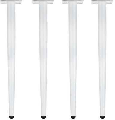 4Pcs Pieds de Meubles en Métal,Pieds de Table Conique Vertical,Pieds de Canapé Coniques en Métal,Tables Basses,Meubles TV,Armoires,Jambe de Rechange pour Commodes,Blanc (15cm/5.9in)