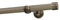 HDTL Gardinenstange Vorhangstange 19mm 1-läufig Wandmontage Messing Antik 240 cm Zoya