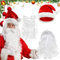 LPAMABA Weihnachtsmann Bart und Perücke Nikolaus Santa Claus Bart Perücke Santa Weihnachtsbart Weihnachtsmann Mütze Nikolaus Santa Claus Mütze Weihnachtsmütze Weihnachtsmann Kostüm Zubehör Deko