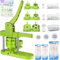 Button Maker Buttonmaschine 58+32+25mm Drücken Sie den DIY Button Press Machine VIHBRAI Pin Badge Making Kit mit 300 Kunststoff-Button-Teilen und Kreisschneidern für Party und Geschenke (Grün)