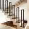 U-förmige Treppengeländer Innen, Dachboden Dekorative Handlauf Treppe, Geländer Treppe Seitliche Montage, Behinderte Rutschfeste Flurdeck Pflegeleicht Treppenhandlauf (Schwarz A, 95cm)