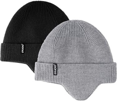 Zylioo M-XL Strickmütze mit Ohrenklappen Für Großen Kopf,Ohrenschützer Mütze Wintermütze Winter Beanie Mütze
