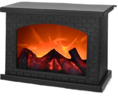XJKLBYQ Mini Camino, Camino Finto, Effetto Fiamma Realistico LED LED, a Batteria/USB Smallic Camino Elettrico, Camino Decorativo Portatile per Soggiorno, Giardino, Balcone