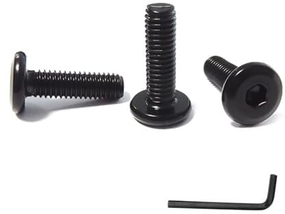 SHUNCHG 20 Pieces M6 x 20 Flat Head Screws M6 Hex Socket, Stainless Steel A2 V2A, Pan Head Screws Full Thread Black Oxide with 1 Hex Key
