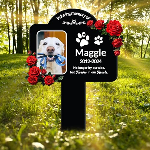 Overket Personalized Pet Grave Marker, Custom Dog Memorial Plaque