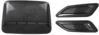 Presa Flusso D'Aria Auto Per Cofano Aspirazione Flusso D'aria Universale Auto Scoop Vent Bonnet Decor Cover Cappuccio Uscita Fibra Carbonio Sostituzione Esterna Automatica Prese D'aria Cofano Motore