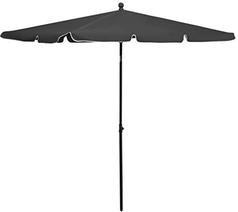 BOWEKAM Home & Garden Parasol de jardin avec mât Anthracite 210 x 140 cm