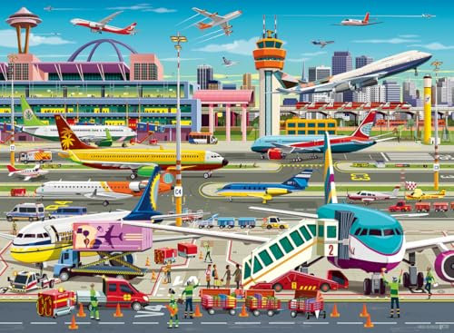 Ravensburger Airport Central – 150-teiliges XXL-Puzzle für Kinder | Erkunde eine fesselnde Luftfahrtszene | fördert Konzentration und Kreativität | FSC-zertifiziert