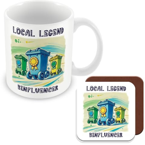 MUGGZ - Binfluencer, Your Neighbourhood Bin Hero - Mug & Coaster - Local Legend