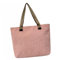 Beaupretty 1 Pezzo borsa a tracolla in a coste Spalla di grandi dimensioni borsa da viaggio per durante la notte borsetta tracolla borsa da donna Borsa tote sacchetto poliestere rosa