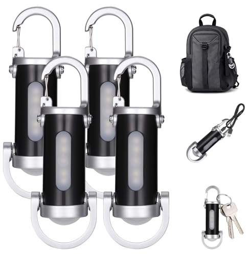 Kssvzz Mini Taschenlampe Schlüsselanhänger, 4 Stück, Ultrahelle LED Taschenlampe, Wiederaufladbar, Geeignet für Arbeiten im Freien, Camping, Reisen, Wandern und Notfälle
