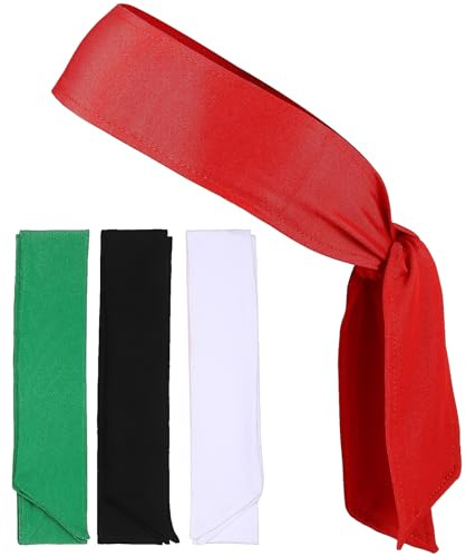 Baluue 4 Stück Pack Sport Stirnbänder zum Binden Schweißabsorbierend Elastisch rutschfest für Erwachsene und Laufsport und Tennis