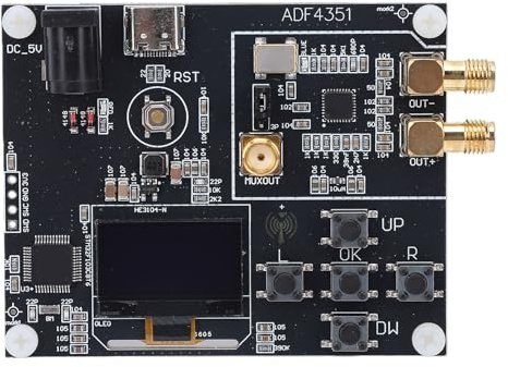 YUEHISY Modulo Generatore ADF4351 Sintetizzatore PLL a Banda Larga Sorgente RF 35M-4.4GHz Scheda di Sviluppo con Uscita di Potenza Regolabile con Frequenza Fissa/sweep/hop