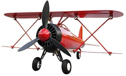 Flugzeug Wetterfahne aus Metall – Vintage Doppeldecker Windspiel für den Garten | Wetterfester Gartenstecker & Windrad | Retro Flugzeugmodell Dekoration für Terrasse, Rasen & Hof – Höhe 96 cm