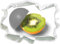 Stil.Zeit Orangen Kiwi Fruit Früchte Obst schwarz/weiß, Papier 3D-Wandsticker Format: 92x67 cm Wanddekoration 3D-Wandaufkleber Wandtattoo
