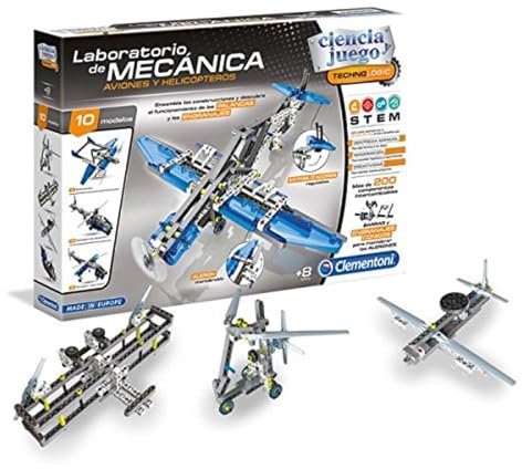 Clementoni - Mechanics - Aviones y Helicopteros - Juego de construcciones mecánica a Partir de 8 años, Juguete en español, 55160