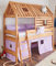 Froschkoenig24 Spielbett Tom´s Hütte 20589 Hochbett Kinderbett Stoffset Lila/Weiß