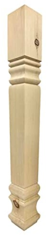 Highland Manor Wood Products Pied de table carré de salle à manger rustique – 73,7 cm de haut x 8,9 cm de large – Pied de table en bois brut – Idéal pour les tables de cuisine et la décoration