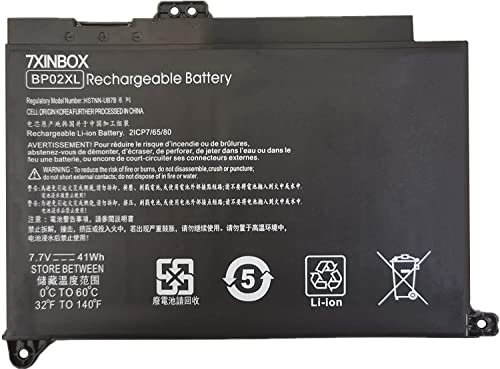 7XINbox 7.7V 41wh 5150mAh BP02XL Replacement Laptop Battery for HP Pavilion PC 15 15-AU 849909-850 (F9-21) 849569-421 HSTNN-LB7H BP02041XL