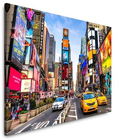 Paul Sinus Art New York City Skyline 40 x 60 cm Inspirierende Fotokunst in Museums-Qualität für Ihr Zuhause als Wandbild auf Leinwand in