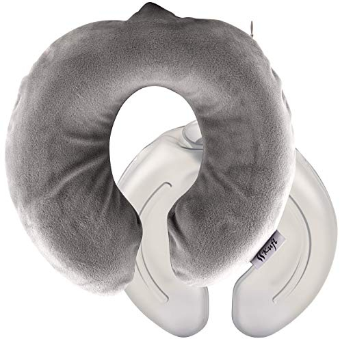 Kufl Nackenwärmflasche mit Fleece Bezug grau - Großes Wärmekissen für Nacken, Schulter & Rücken I Wärmflasche mit flauschigen Fleece Bezug 1,5L