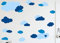 timalo® 35 Stück Wandtattoo Kinderzimmer XL Große Wolken Himmel Pastell Wandsticker – Aufkleber Wolkenset | 73091-SET15-35 | puderblau enzian hellblau